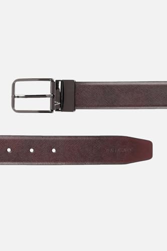 Men Maroon Textured Formal Belt