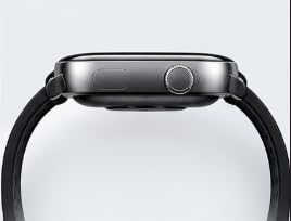 Smart Watch with Black Ocean Silicone Band | App Notifications, Incoming Call Display, Square Dial, Black Strap, Social Media Apps