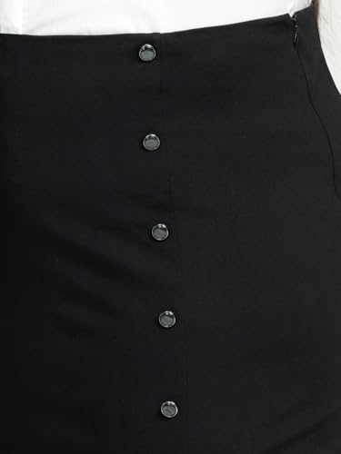 wild U Women Plus Size Skirt | Formal Office Wear | Waist Elastic | Stretchable | Knee Length | (Black, Waist - 44")