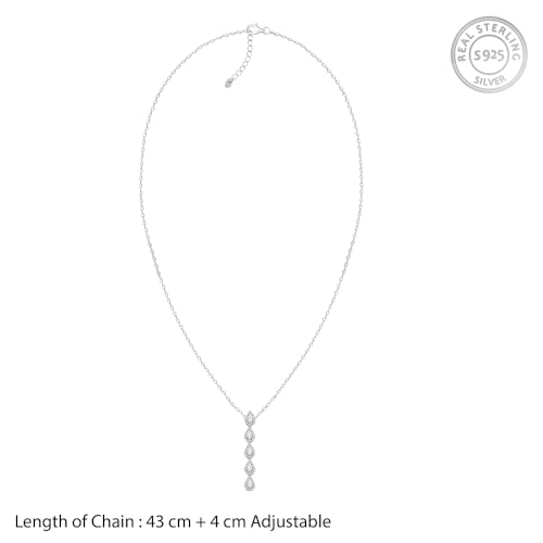 GIVA 925 Silver Twilight Sparkle Pendant with Link Chain| Necklace to Gift Women & Girls | With Certificate of Authenticity and 925 Stamp | 6 Months Warranty