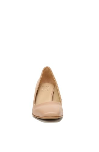 Naturalizer Womens Warner Square Toe Block Heel Pump, Beige, 10 Wide
