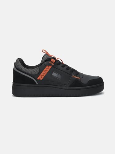 Colorblock Black Leather Sneakers
