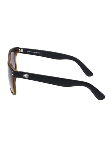 Tommy Hilfiger Sunglasses | Purple Lens | Black Frame | Full Rim Rectangle Shape Branded Latest and Stylish Non Polarized Eyewear | 100% UV Protection | Men Sunglasses| Size Medium | TH 1597 C1