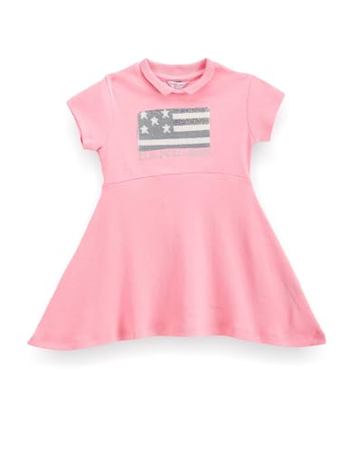 U.S. POLO ASSN. Girls Flip Sequin Flag Dress Pink