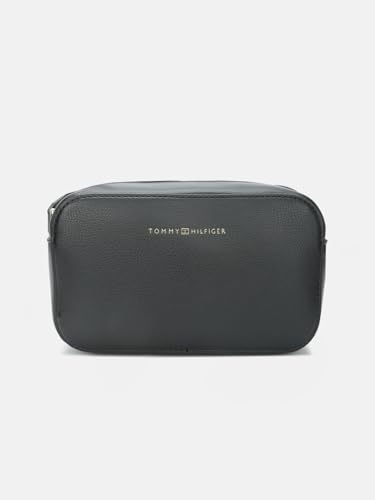 Solid Black Polyurethane Sling Bag