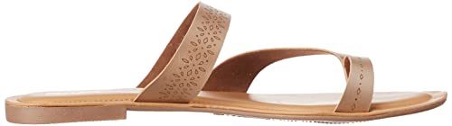 Bata womens SHINE TR Beige Flat Sandal - SaumyasStore