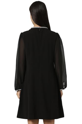 Women Black Solid Party Dress