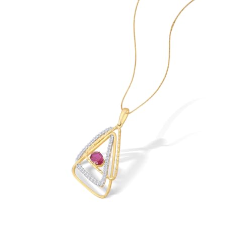 P.N.Gagdil Jewellers 14 Karat Yellow Gold & Diamond Certified Gold Casual Pendant For Women DIDP0105 IJ/SI
