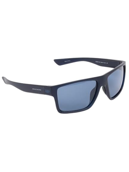 Skechers Men Polarized Square Blue Sunglasses, Large