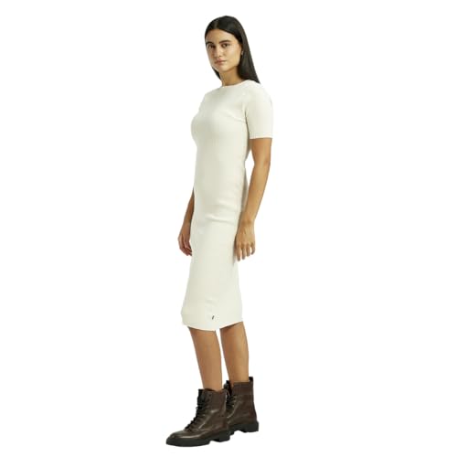 Levi's Women's Textured Cream Round Neck Dress