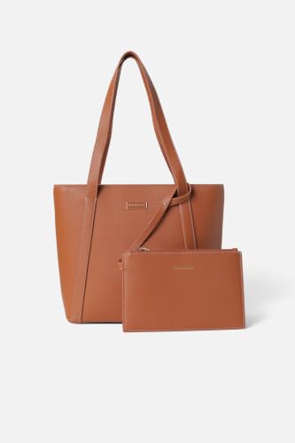 Women Brown Textured Casual Tote Bag