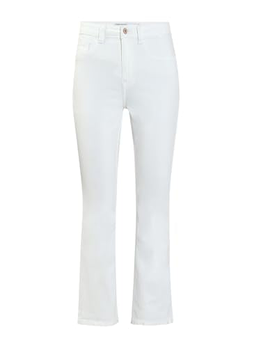 VERO MODA Women's Bootcut Fit High Rise White Jeans