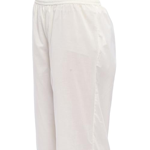 BIBA Women Off-White Cotton Printed Gathered Suit Set_46