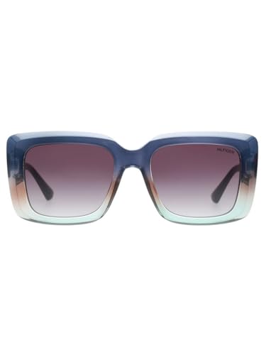 Tommy Hilfiger Sunglasses | Purple Lens | Blue Frame | Full Rim Square Shape Branded Latest and Stylish Non Polarized Eyewear | 100% UV Protection | Women Sunglasses| Size Medium | TH 1593 C6 52