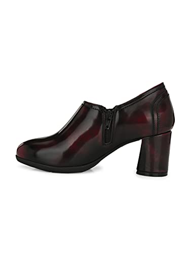 Delize Womens Brown/Cherry mid Heel Shoes (Cherry, Numeric_3)
