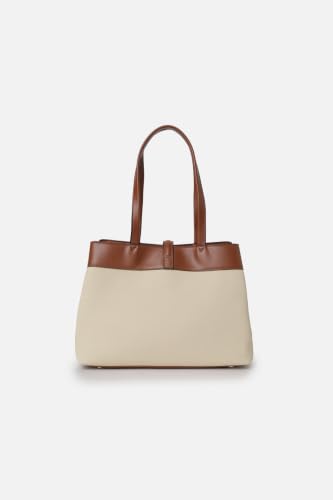 Women Beige Patterned Casual Handbag