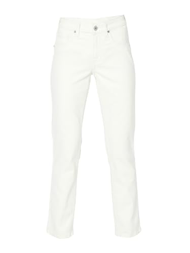 VERO MODA Women's Straight Fit Mid-Rise White Jeans