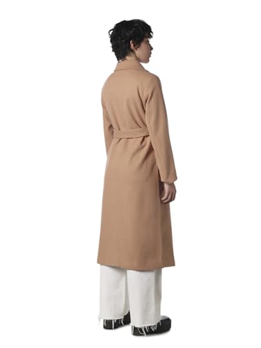 ONLY Women's Solid Loose Fit Brown Coat