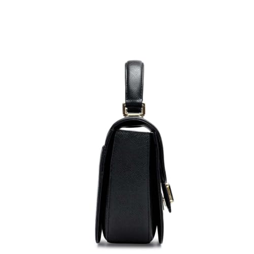 Da Milano Leather Satchel Bag for Women - Black (LB-01883)