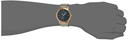 Sonata Beyond Gold Quartz Analog Blue Dial Two Toned Silver and Rose Gold Stainless Steel Strap Watch for Men - NT77108KM02W