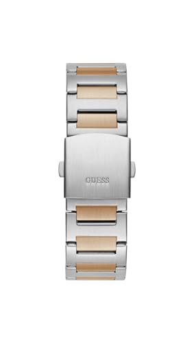 GUESS Stainless Steel Analog Grey Dial Men's Watch-Gw0795G2, Band_ Silver, Dial_ Beige