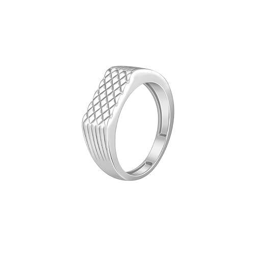 GIVA 925 Silver Textured Edge Ring For Him, Adjustable | Gifts for Men and Boys | With Certificate of Authenticity and 925 Stamp | 6 Months Warranty