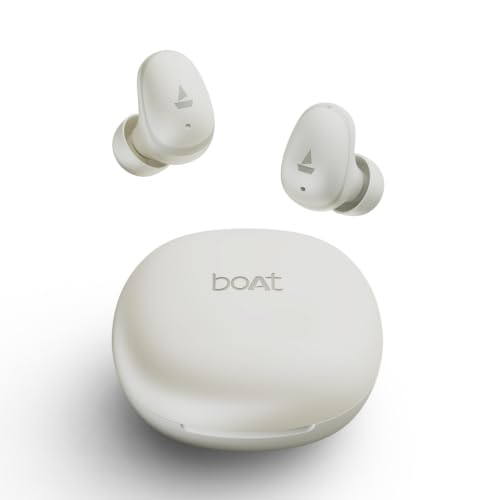 boAt Airdopes Plus 214, Up to 55 Hrs Playtime, Dual Mics with ENx™ Tech, Sleek Bean Design, 10mm Drivers, Voice Assistant, BEAST™ Mode, ASAP™ Charge, IWP™ Technology TWS Earbuds with mic (Silver Mist)