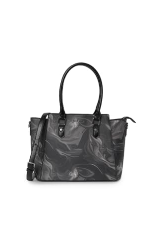 Women Black Print Casual Tote Bag