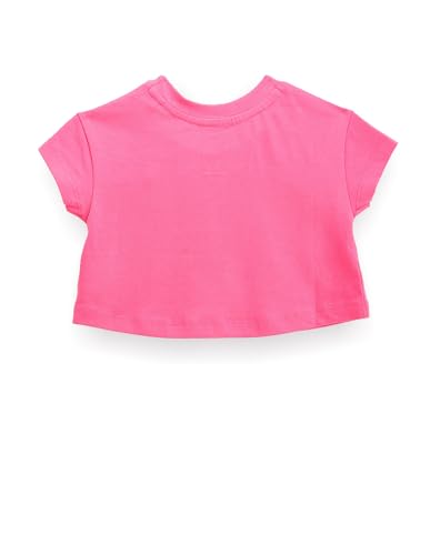 U.S. POLO ASSN. Kids Regular fit Cotton Typography Short Sleeves Crew Neck T-Shirts (UGTSH0346_Pink_12M)