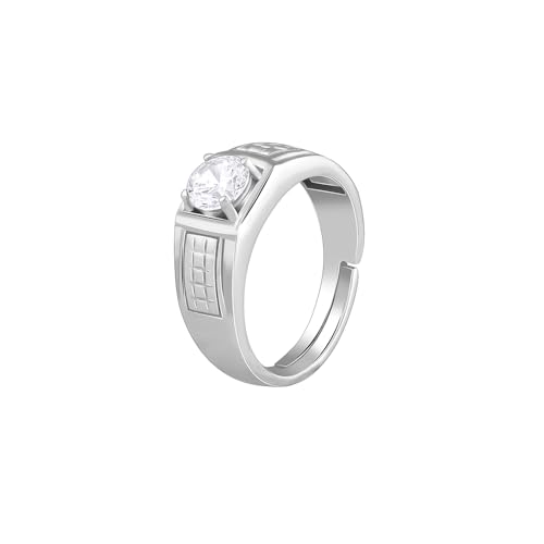 GIVA 925 Silver Classic Stud Ring For Him, Adjustable | Gifts for Men and Boys | With Certificate of Authenticity and 925 Stamp | 6 Months Warranty