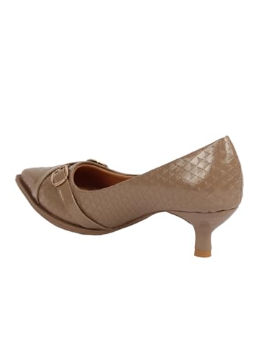 ELLE Women Fashion Pump,Beige,UK-3