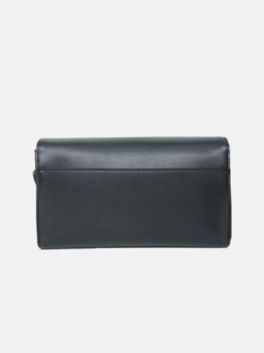 Solid Black Polyurethane Sling Bag