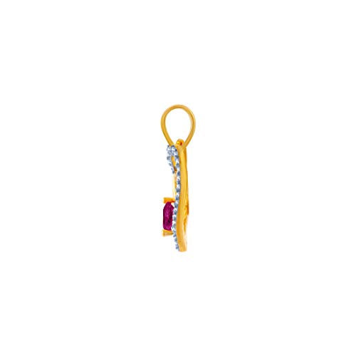 P.C. Chandra Jewellers 14k (585) Yellow Gold and American Diamond Pendant for Women