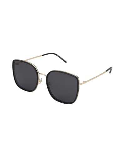 Carlton London Black with Gold Toned and Black Polarised Lens Oversized Sunglass for womens