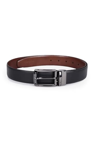 Men Black Textured Formal Belt