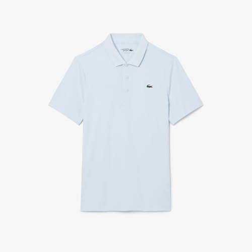 Lacoste Men's Solid Regular Fit Polos (DH8915T01_Light Blue