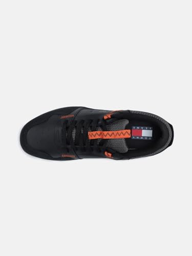 Colorblock Black Leather Sneakers