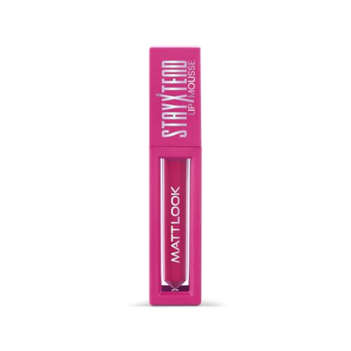 MATT LOOK StayXtend Lip Mousse Smudge & Transfer proof, Long Lasting, Non-Sticky, Waterproof Liquid Lipstick for women, everyday use with Vitamin E, Loud Pink - 4ml (Pack of 1)