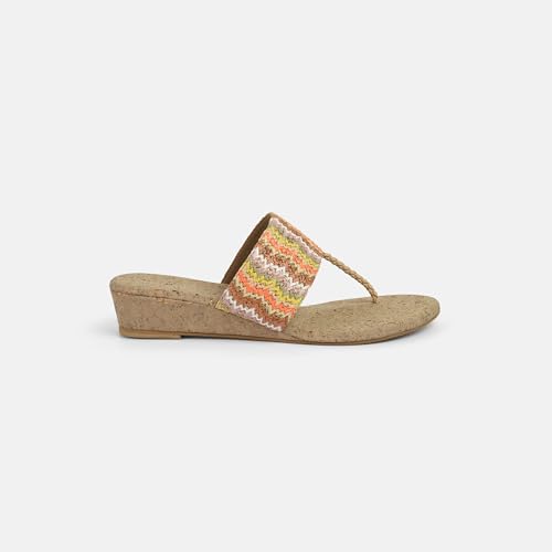 Mochi Women's Beige MuWomeni Open Casual - Wedges with Flat sole UK/7 EU/40(32-1475)