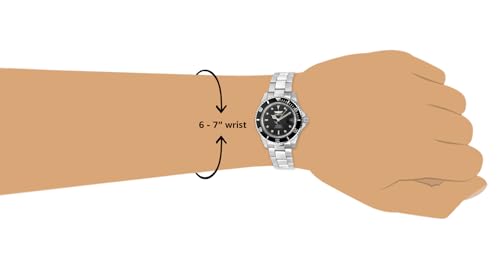 Invicta Stainless Steel Pro Diver Automatic Black Dial Analog Watch for Men - 8926Ob, Silver Band
