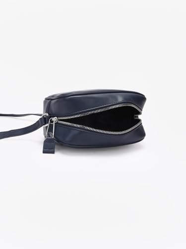 Solid Blue Pu Sling Bag