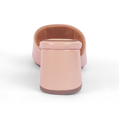 tresmode ADARE Women's Block Heel Sandals Footwear Pink, 3 UK / 36 EU - Open Square Toe Soft Comfortable Casual Formal Office Fancy Shoe Wear