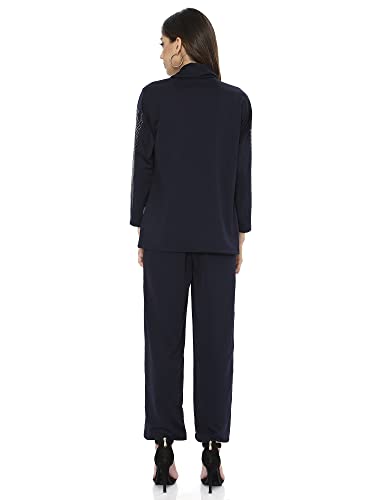 HAUTEMODA Women Blazer and Trouser Co-ord Set (XXL, Black)