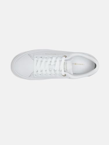 Solid White Leather Sneakers