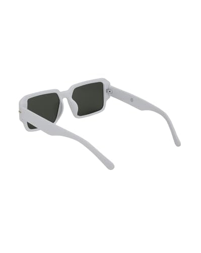 Carlton London White with Gold Toned and Green UV Protected Lens Sunglass for unisex