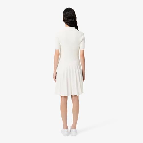 Lacoste Women's Polyester Blend Modern Knee-Length Dress (EF580370V_White