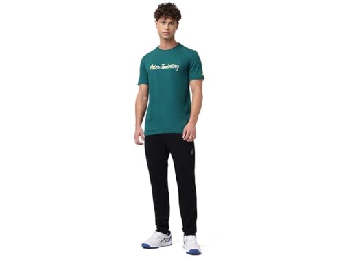 ASICS Mens Rich Teal Slogan Graphic SS TOP - L (2031E764.300)