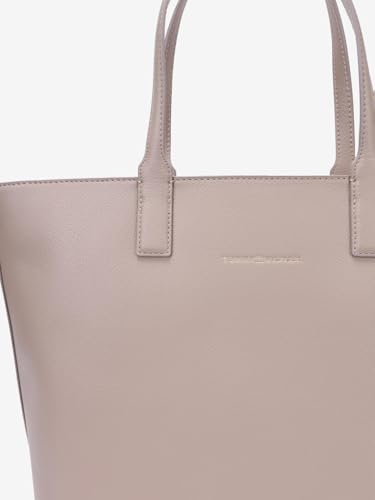 Tommy Hilfiger Solid Beige Pu Tote Bag