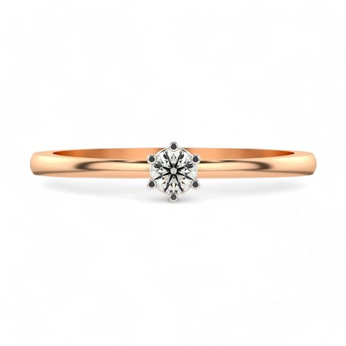 VALANOVA Sterling Silver & Certified Lab Grown Diamond 0.11cts | Ring For Women/Girls | Stylish & Elegant | VGR0298A | Ring Size: 14