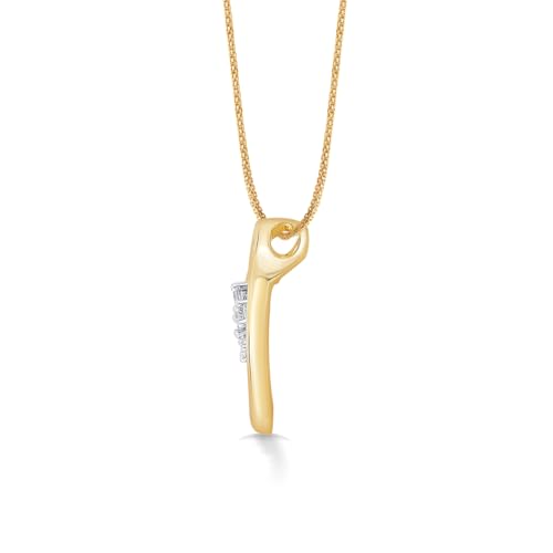 P.N.Gagdil Jewellers 14 Karat Yellow Gold & Diamond Certified Gold Heart Pendant For Women DIDP0021 IJ/SI